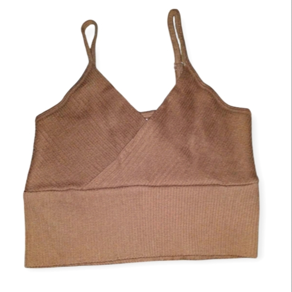 Aura Ribbed Crop Tank Top     Size S-M